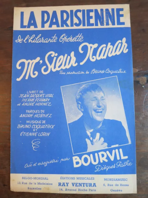 Partition musicale La Parisienne   M' sieur nanar  Bourvil