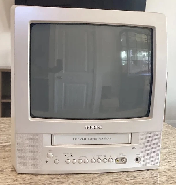 Toshiba 13" TV VCR VHS MV13N2W Combo Gaming Tested Works - No Remote