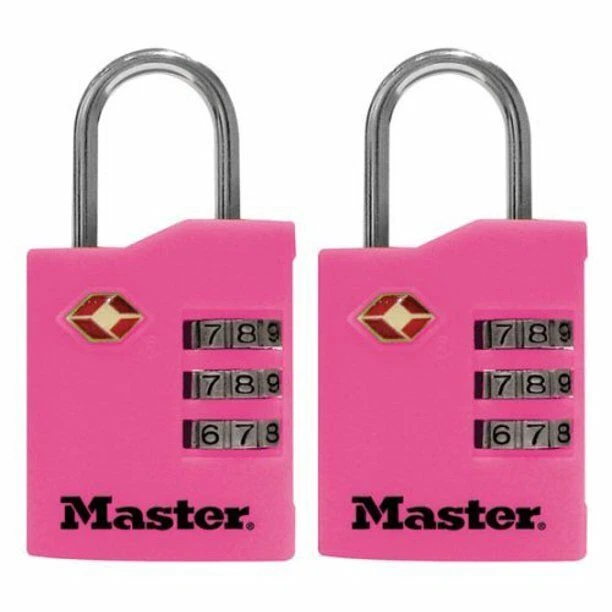 Luggage locks suitcase baggage masterlock set own combination TSA accepted PINK