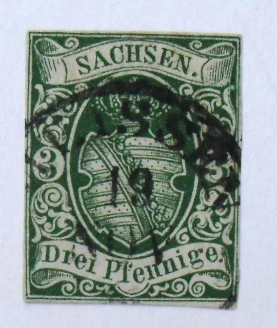 1851 Mi: 350,- MiNr 2 I a Wappen 3 Pf. grün erste Auflagen gestempelt Befund BPP