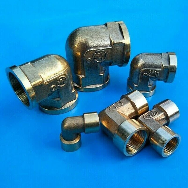2X Laiton Bsp 1/8 ~ 1 Pouces Filetage Femelle Coude Adaptateur 90 Degrés Raccord