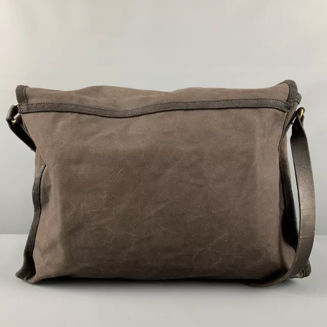 TRAVEL GOODS FACTORY Braune Leinen Leder Messenger Taschen 3