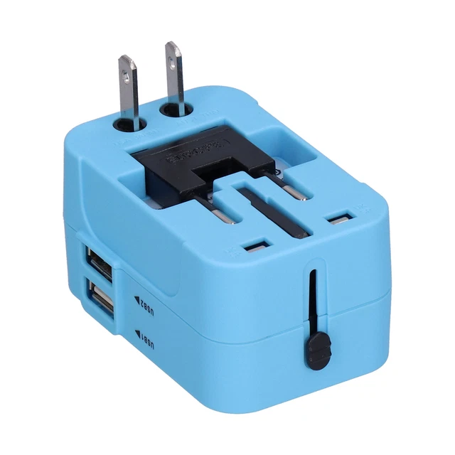 (Bleu) Adaptateur De Voyage International Adaptateur Secteur Universel