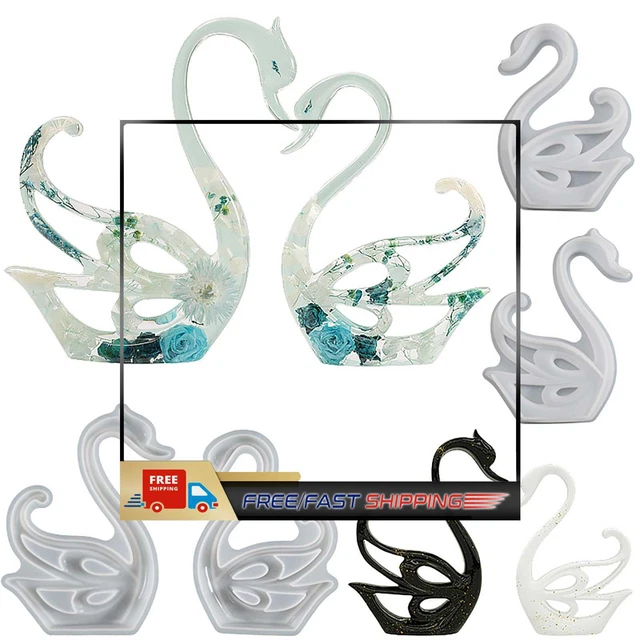2 piezas Molde de velas Adornos Molde de resina de cisne Molde de fundición Decoración del hogar Regalo