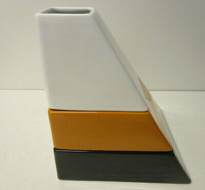 ALDO COTTI piramide 3 pz PORTAOGGETTI CERAMICA VINTAGE DESIGN MODERNARIATO-FF-D9 