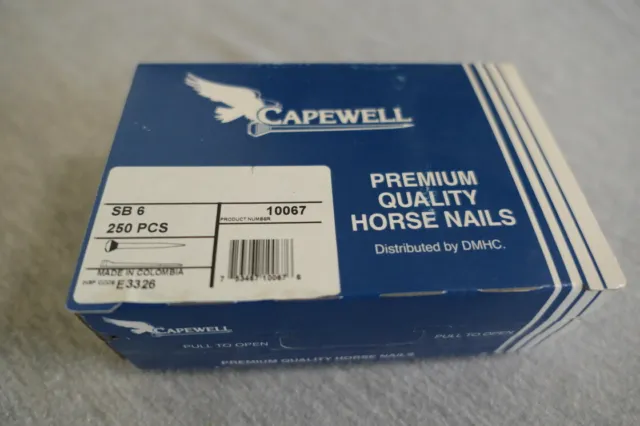 NEW Capewell Box 250 Pcs SB 6 Farrier Premium Quality Horse Shoeing Nails 10067