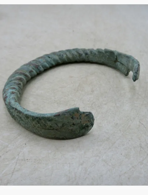 A1 Circa 900 - 1000 Ad Viking Era Norse Bronze Twisted Warriors Bracelet 3