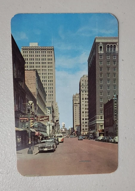 Fort Worth, Texas Postcard "North Down MAIN STREET" Downtown Scene Dexter Chrome