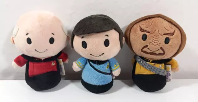 Hallmark Itty Bittys Star Trek Next Generation Plush Lot of 3 Picard Worf Mccoy