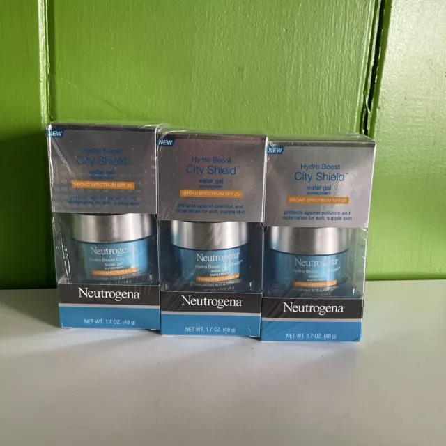 3X - Neutrogena Hydro Boost City Shield Water Gel Sunscreen - SPF 25 *READ DESC*