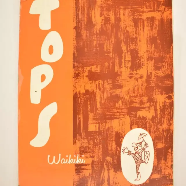 1960s Tops Coffee Shop Clown Room Restaurant Menu Ala Moana Waikiki Beach Hawaii