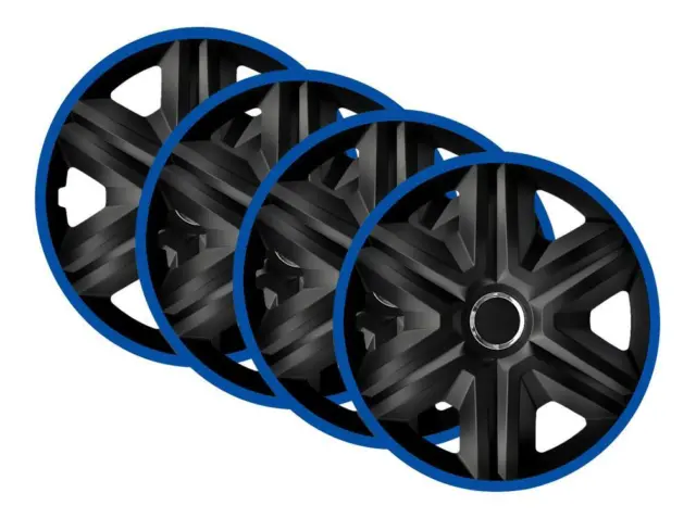 16" Wheel Covers Hub Caps 16 Inch Wheel Trims Trim Set Of 4 Plastic [Lux BLUE]