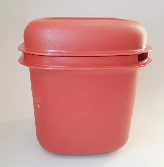 Vtg Tupperware ice bucket 1466/7 & unused lemon squeezer 409 burnt orange c1970s 3