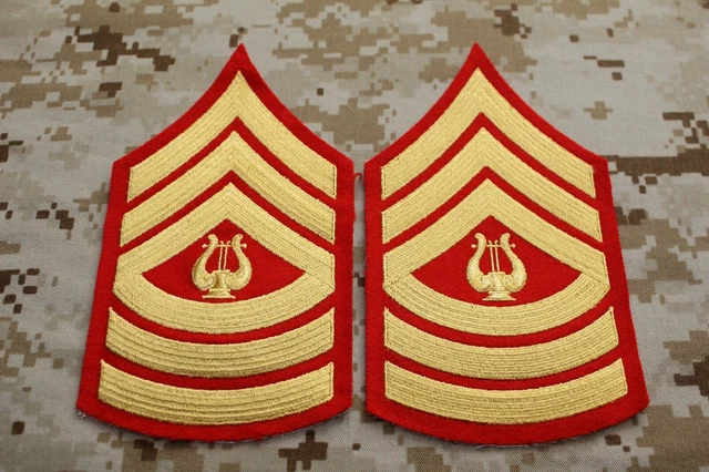 Band Master Ranking VINTAGE USMC MARINE Corps Band Musician Master Sergeant Dress Blue Rank ...