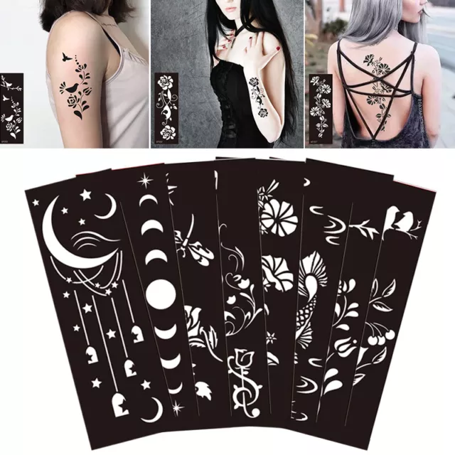 Autoadhesivo India tatuaje de henna arte corporal color plantilla hueco G ☀