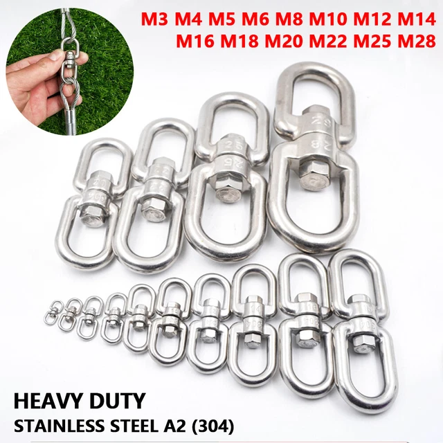 SWIVEL EYE HOOK Mooring Marine Boat Secure Anchor Chain Stainless Steel