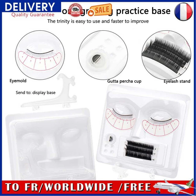 3 in 1 Eyelash Extension Practice Tray Face Model Portable Eyelashes Palette Set
