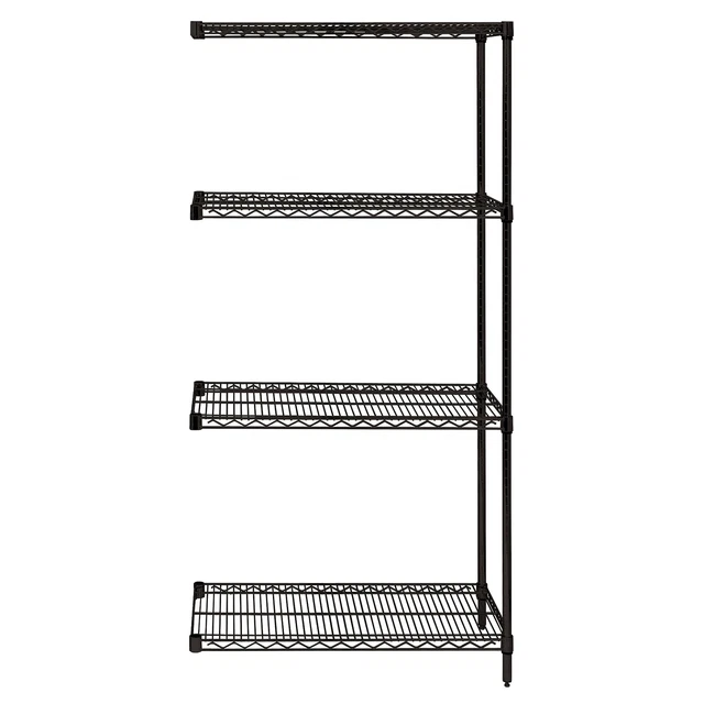 Quantum Wire 4 Shelf Add-On Kit Black 74in Height 74 in Width 18 in Depth 54 in