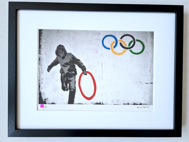 Banksy Original M Arts Edition Lithographie Signée Numérotée /150 + CADRE INCLUS