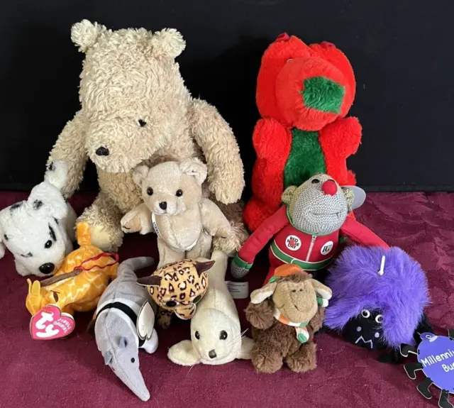 A really lovely lot of mixed soft toys including ty & Disney Winnie the Pooh