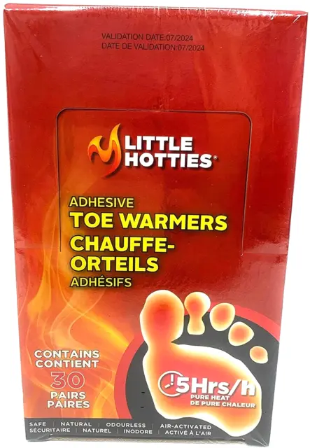 Little Hotties Adhesive Toe Warmers, 30 Pairs,Air Activated,New Sealed Box