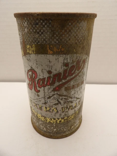 Rainier Extra Pale Flat Top Old Beer Can #118-12  " '6' Six Symbol Of Quality"
