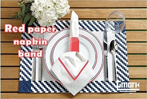 Gmark Paper Napkin Band Box of 2500 Red Paper Napkin Rings self Adhesive GM1048