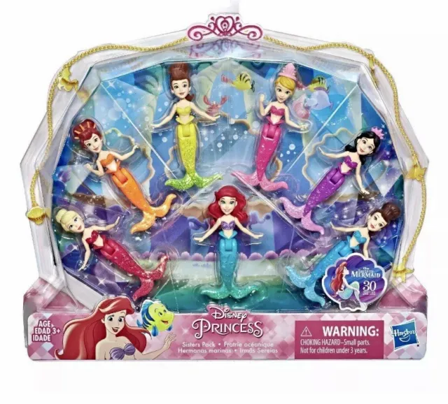 Disney Princess The Little Mermaid Ariel and Sisters 7-Doll Pack NIB/Sealed