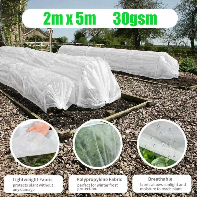 GARDEN FLEECE PLANT PROTECTION WHITE HORTICULTURAL COVER FROST HEAVY DUTY 2Mx5M 3