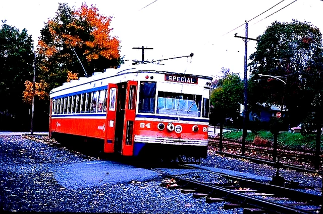 Original Kodachrome Slide Septa Trolley #84 Drexel Brook, Pa October 1980