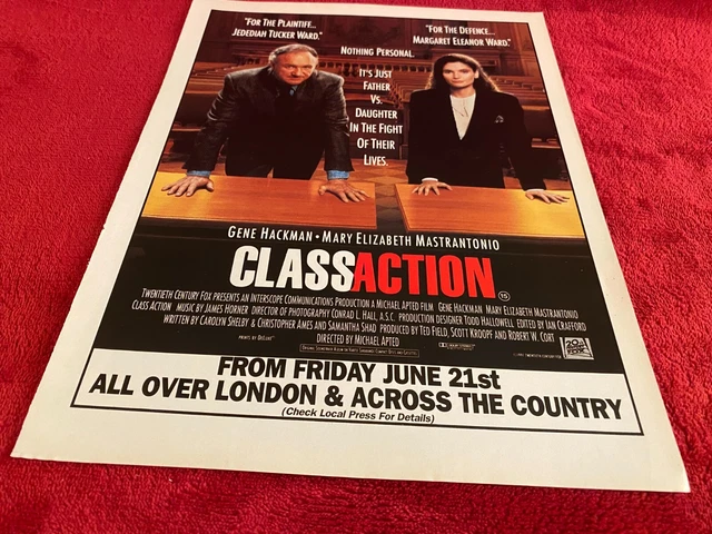 Pad13) Filmwerbung 12X9" Klassenaktion: Gene Hackman, Mary Elizabeth Mastranto