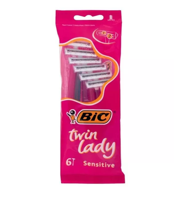 120 lamette BIC TWIN LADY SENSITIVE rasoio usa e getta due lame NUOVE ORIGINALI