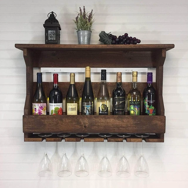Jorden Wooden Wall Hanging Design Bar | Bar Cabinets for Home Mini Bar for Home