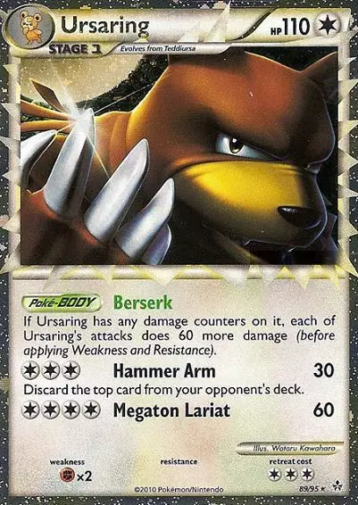 Moderately Played Ursaring Prime - 89/95 - Super Rare Holo Pokemon Unleashed