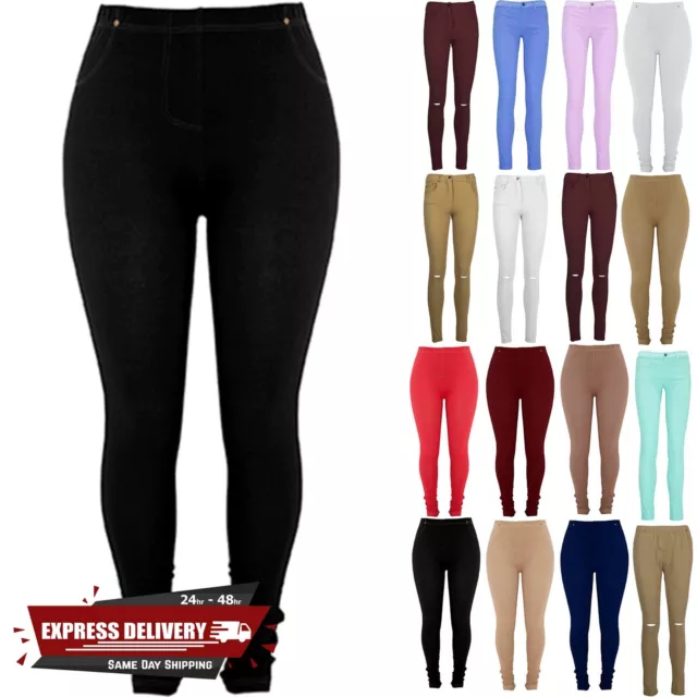 Ladies Stretchy Plus Size Jeggings Womens Long Leggings Jeans Skinny Trousers