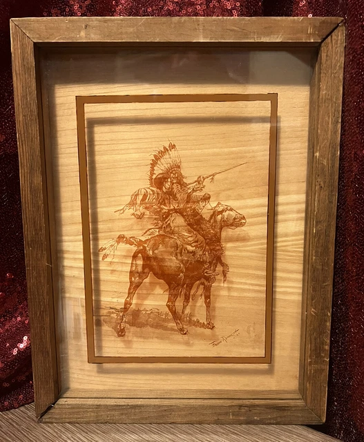 FREDERIC REMINGTON Western LUCID LINES Glass Photography Art READ DESCRIPTION