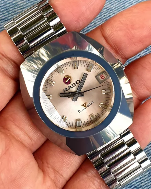 時計 RADO BALBOA 1970S RADO BALBOA Faceted Cut Glass Tungsten Date Automatic