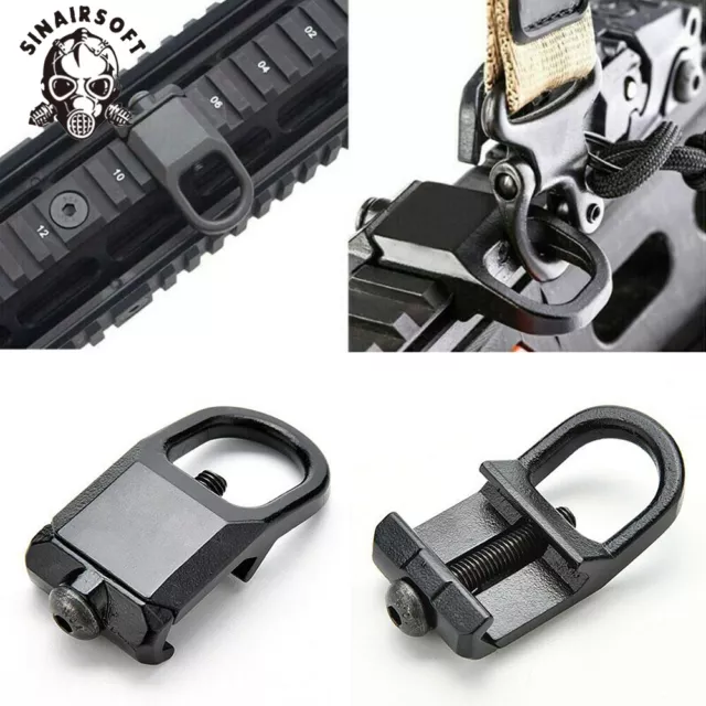 Quick Detach Buckle Rifle Sling Swivel Tactical Hook Mount Adapter for 20mm Rail