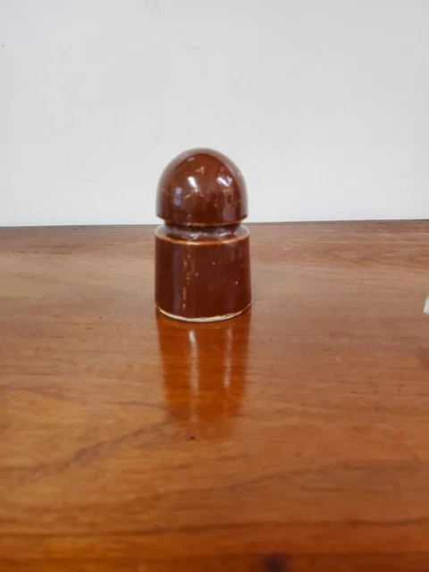 Vintage/Antique Brown Ceramic Electric Pole Insulator
