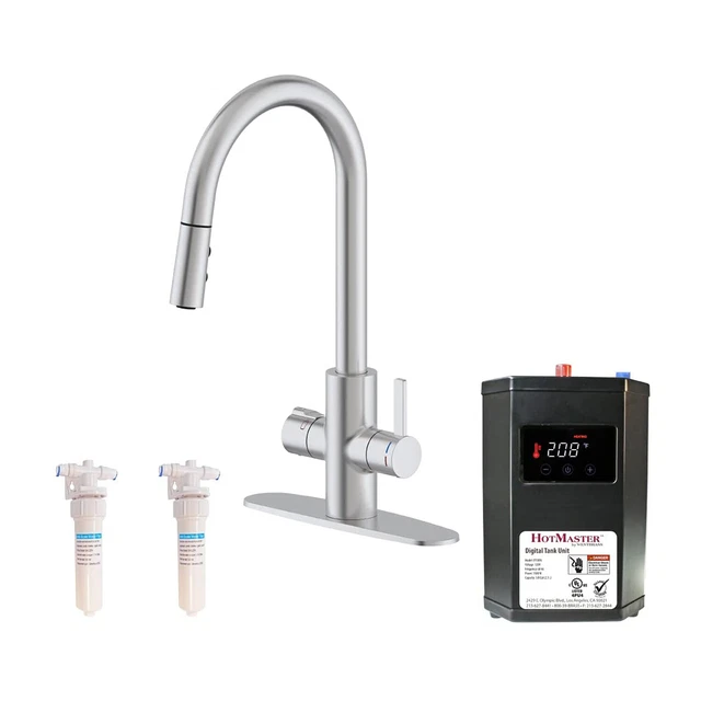 HotMaster 4in1 Hot Water Dispenser Faucet w/ Hot Tank, Stainless Steel(Open Box)