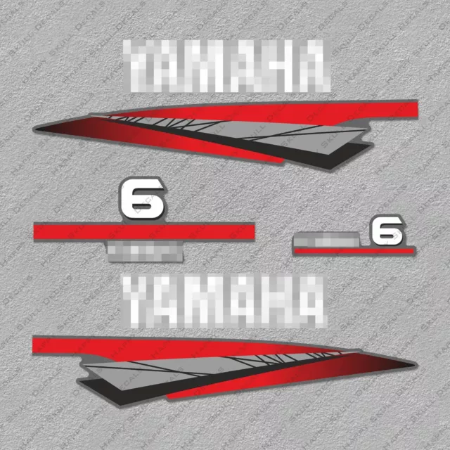 Yamaha 6 HP Two 2 Stroke Outboard Engine Decals Sticker Set reproduction 6HP