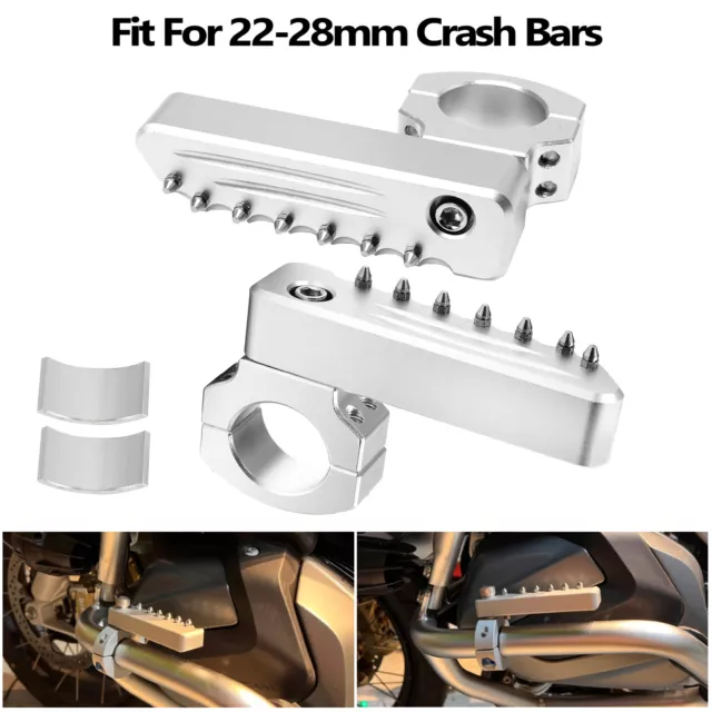 Foldable Highway Pegs 22mm-28mm Crash Bar Anti-Slip Footpegs For R1200GS R1250GS