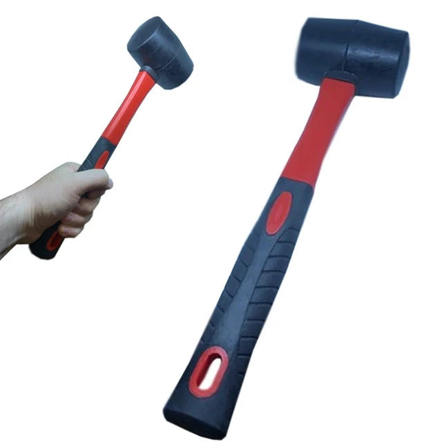 Marteau maillet en caoutchouc avec arbre en fibre de verre de 16 oz Camping...