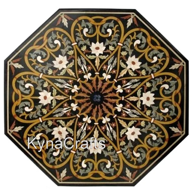 48 Inches Marble Hallway Table Handcrafted Dining Table Top with Luxuries Look