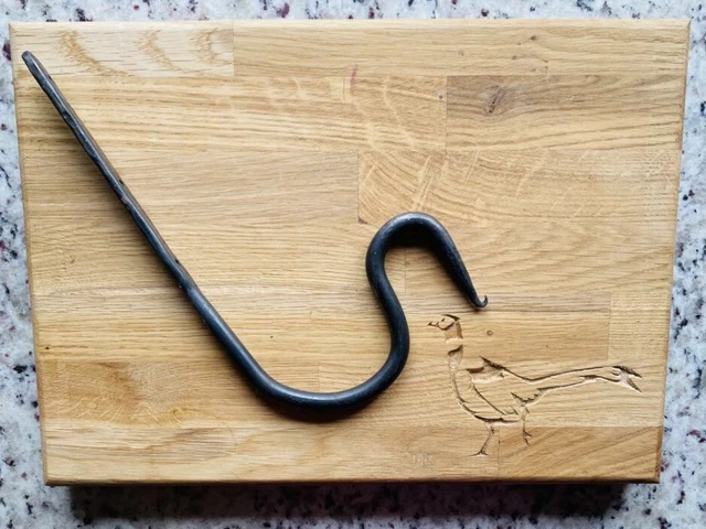 Hand Forged Blacksmith Vintage Wrought Iron Kitchen Meat Butchers Hanging Hook