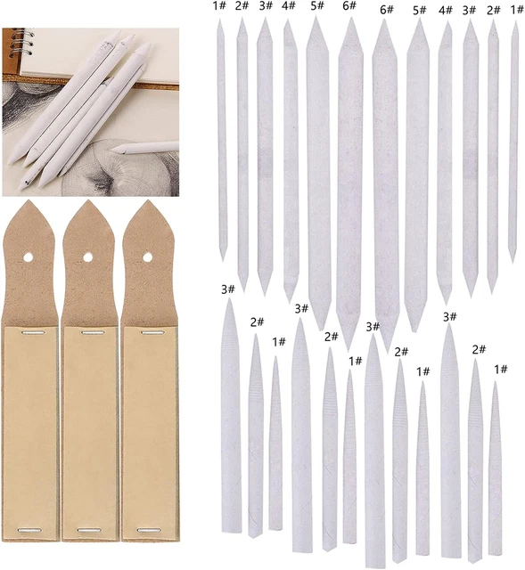 BEHAAI 27-TEILIGES Kunstmixer, 24 Papiermischstümpfe und Tortillions Set Skizze
