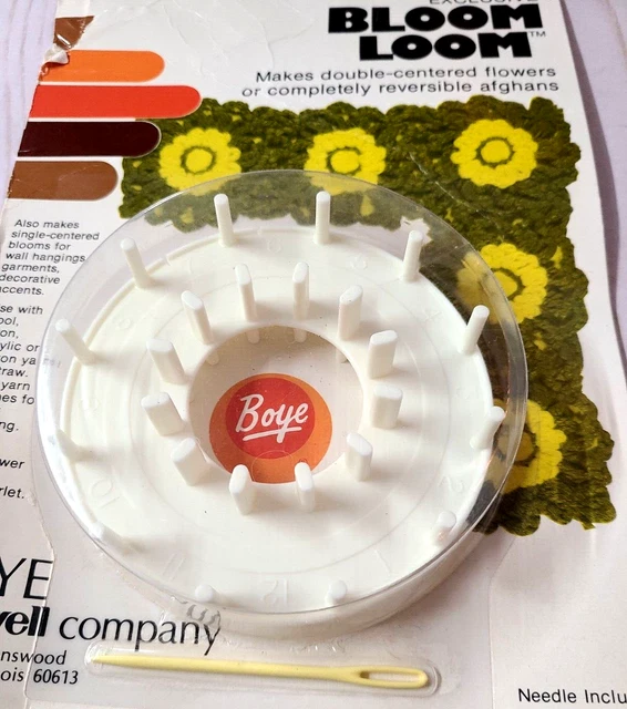 Vtg Boye Bloom Loom Yarn Double Single Flower Maker Lazy Daisy Afghan Tool #7645 Vtg Boye Bloom Loom Yarn Double Single Flower Maker Lazy Daisy Afghan Tool #7645