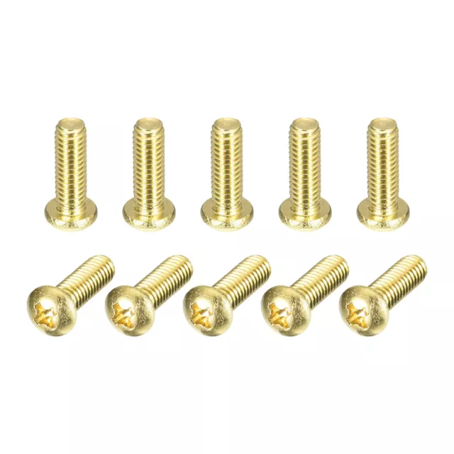 Brass Machine Screws, M4x12mm Phillips Pan Head Fastener Bolts 60Pcs