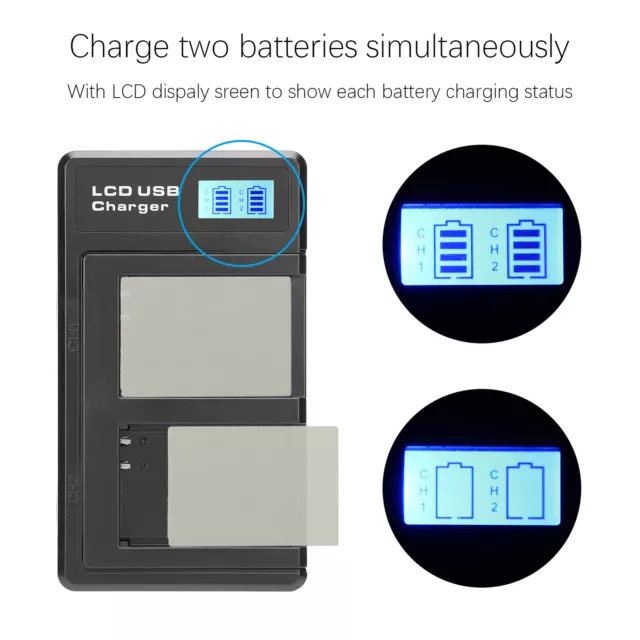 Camera Battery Charger For NB‑10L Camera Dual Charger With LCD Display Scre XAT