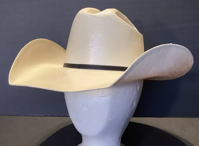 Twister Men's Straw Cowboy Hat 8X Genuine Shantung Panama Size 7 Western Hat